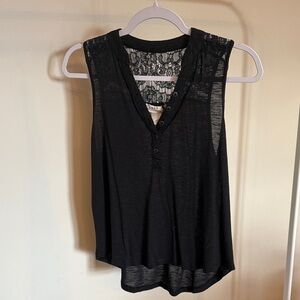 Black Sleeveless Lace Top